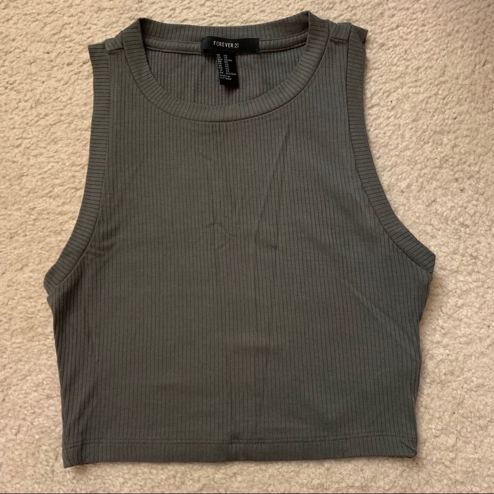 Olive Green Crop Top